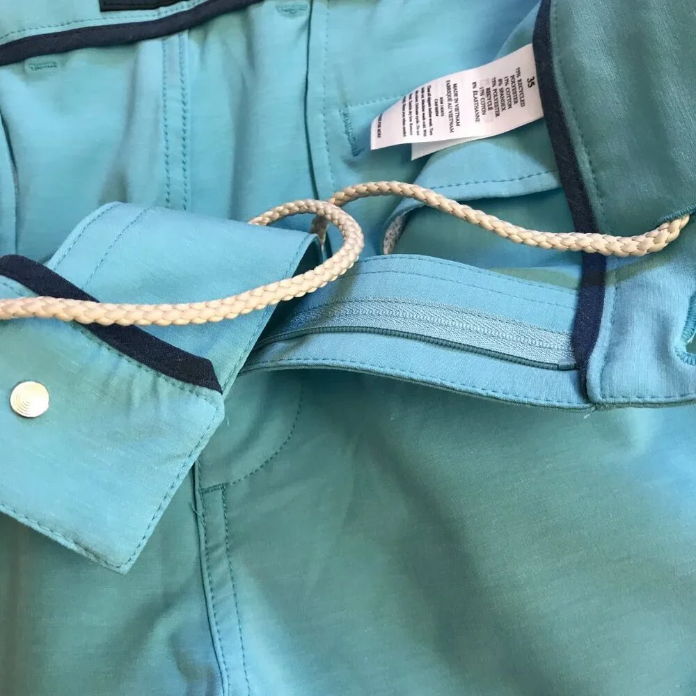 NWT Faherty All Day Bermuda Shorts Mens 35 Turquoise Blue 9